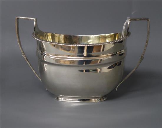A George III silver two handled sugar bowl, John Emes, London, 1807, 9 oz.